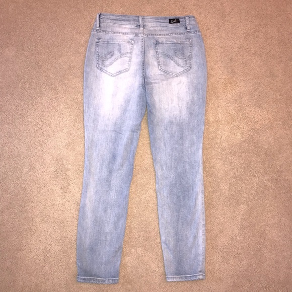 Earl Distressed Skinny Jeans Womens Size 8 Ankle Length Super Stretch Denim Blue - Picture 4 of 16